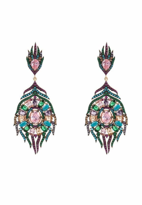 PEACOCK COLOURFUL GEMSTONE - Earrings - multi colour3