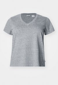 BOXY V NECK TEE - T-shirt basique - triblend header gray