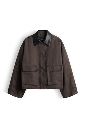 OPUS, RELAXED STRAIGHT CUT - Faux leather jacket - affogato