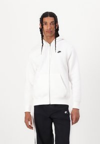 Nike Sportswear - CLUB HOODIE - Felpa con zip - white/black Immagine in miniatura 1