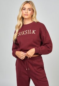 SIKSILK - CROP  - Sweatshirt - burgundy Miniaturebillede 1