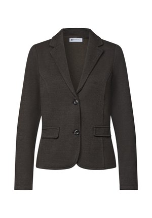 Street One, BASIC BLAZER WITH LAPEL COLLAR AND PATTERN - Blazer - black coffee