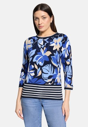 MIT BLUMENPRINT PULLOVER - Pullover - dunkelblau/blau