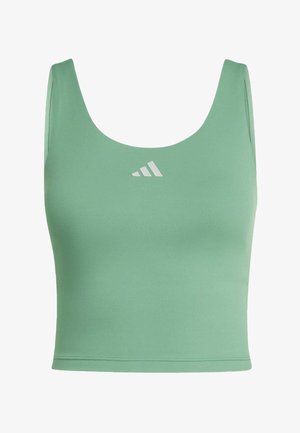 adidas Performance, 3 STRIPES STUDIO ALL ME LIGHT SUPPORT TANK - Top - preloved green
