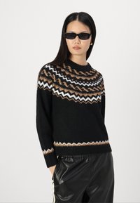 ONLY ONLISLE LIFE O NECK - Pulover - black/cartouche/cloud dancer