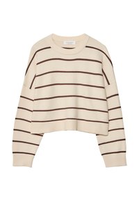STRIPED CROPPED SWEATER  - Vesta - white