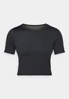 PERFORMANCE CREWNECK CROP TOP - T-skjorte til trening - black