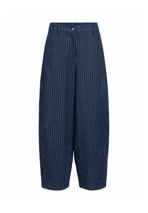 Object, JEANS PINSTRIPE BARREL - Wide leg - dark blue denim