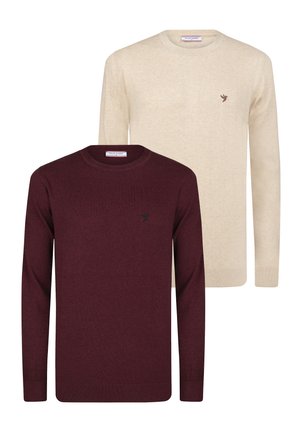 2 PACK - Strickpullover - dark red