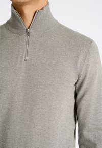 Lindbergh HALF ZIP - Jersey de punto - grey stone mix