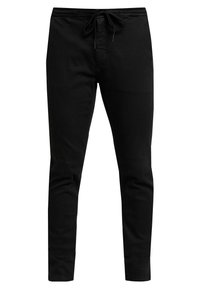 Zwarte joggerbroeken van katoen. Voorzien van een trekkoordtaille, een slim fit en een Glad textuur zonder zichtbare patronen of hardware.