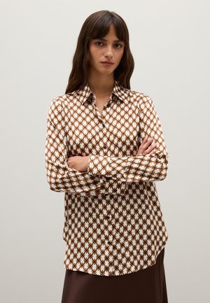 Overhemdblouse - white brown