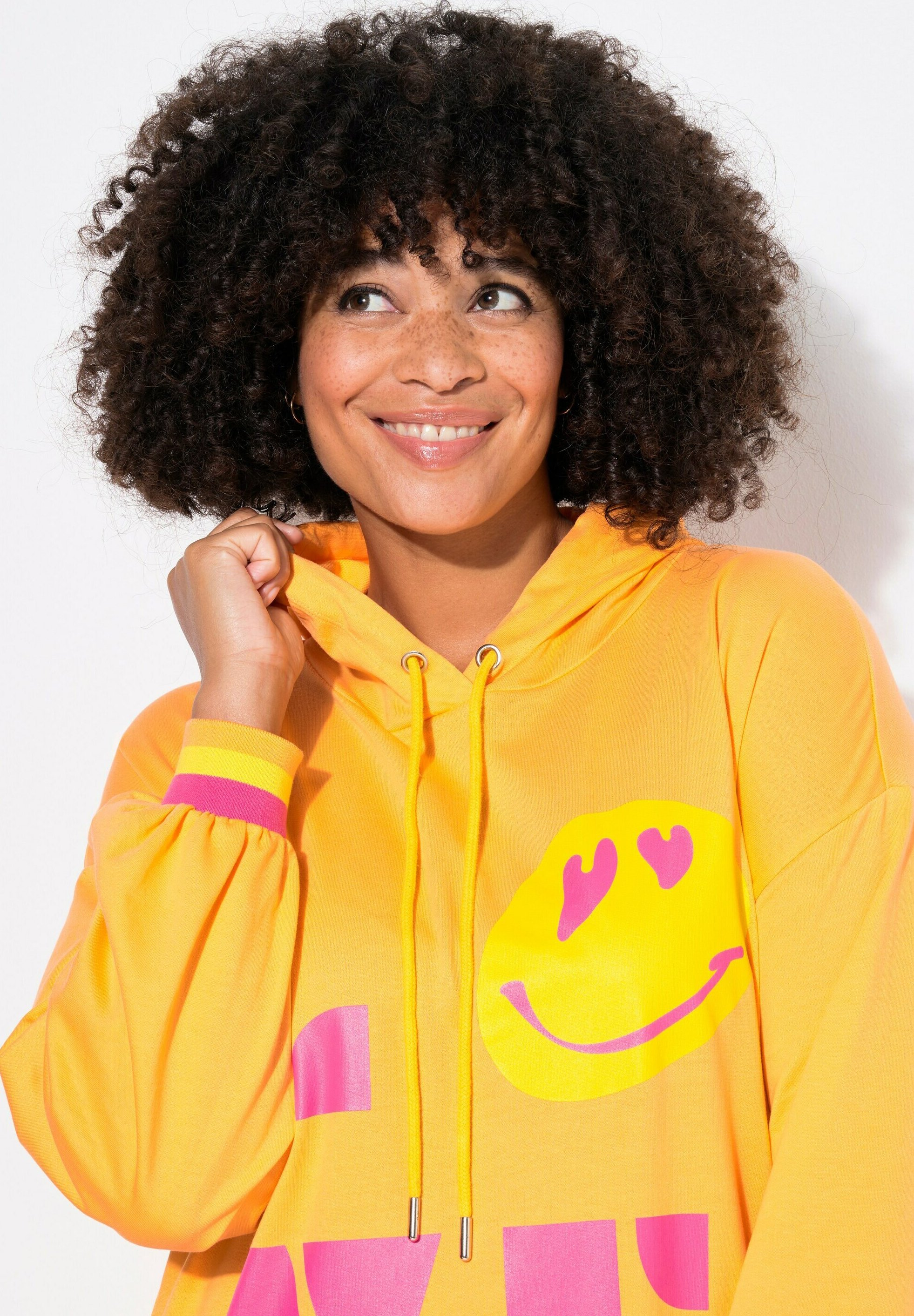 Angel of Style LOVE SMILEY MOTIV - Hoodie - light orange/orange
