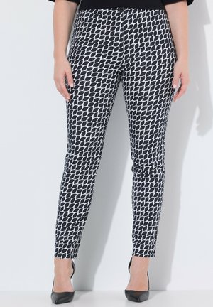 GRAPHIC LEAF PRINT ELASTIC WAIST  - Bukser - black