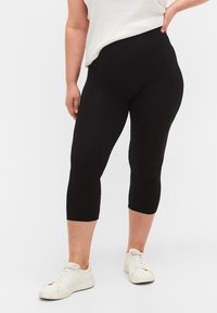 Zizzi - SEAMLESS 3/4 - Leggings - black Miniatyrbild 1