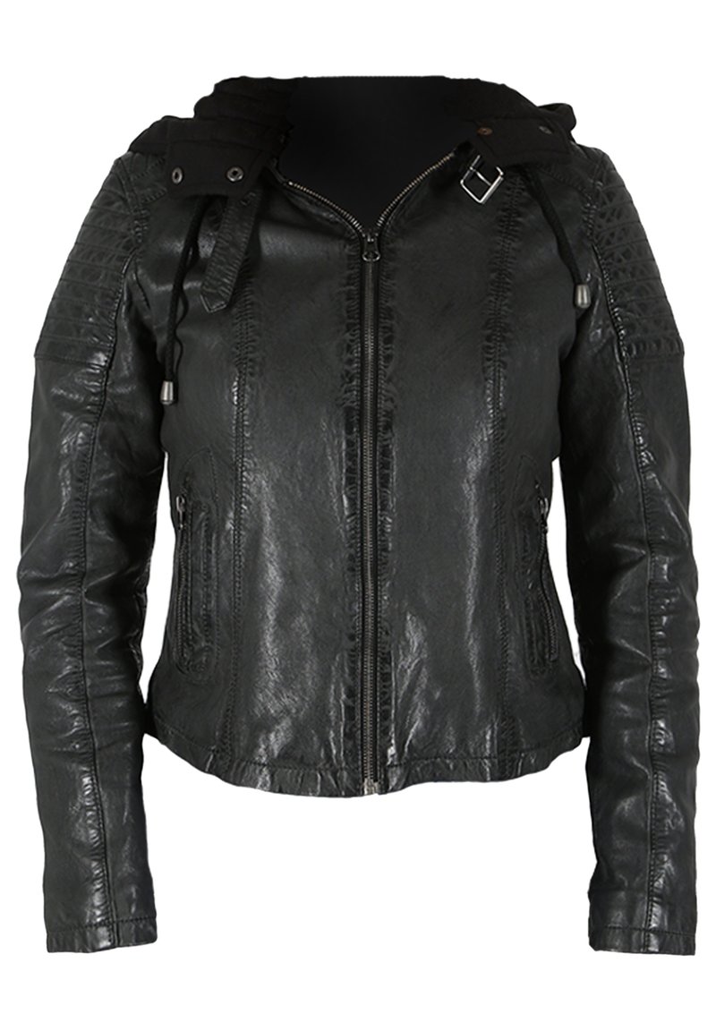 Damen Leichte Jacken | Miracle of Denim Lederjacke anthrazit - RK95428 Damen Leichte Jacken | Miracle of Denim Lederjacke anthrazit - RK95428