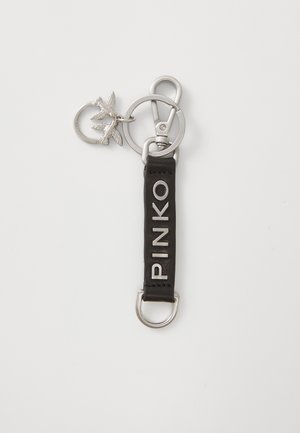 Pinko LOGO KEYCHAIN - Avaimenperä - limo black/brushed silver-coloured
