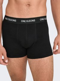 Zwarte katoenen boxershorts met een rekbare tailleband met witte letters "ONLY&SONS". Het nauwsluitende ontwerp sluit goed aan op het lichaam.