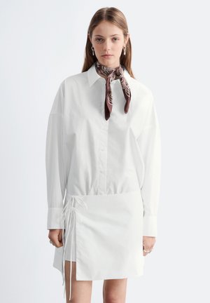 & OTHER STORIES, & OTHER STORIES TIE-DETAIL MINI SHIRT DRESS - Robe chemise - white