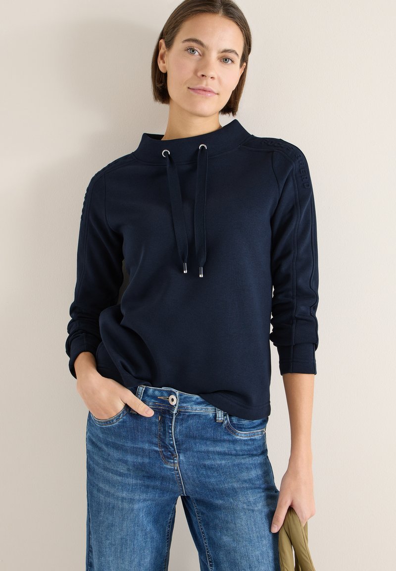 Felpa Donna Cecil Maniche Corte - Girocollo, Morbida Misto Cotone, Grigio, Con Coulisse In Vita