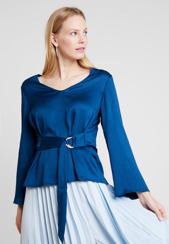 BLOUSE WITH SIDE BOW DETAIL - Blouse - blues