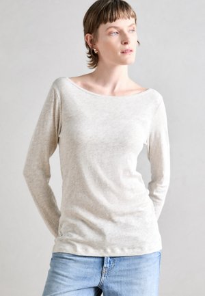 Marc O'Polo, LONG SLEEVE BOAT NECK - Langærmet T-shirt - light granite melange
