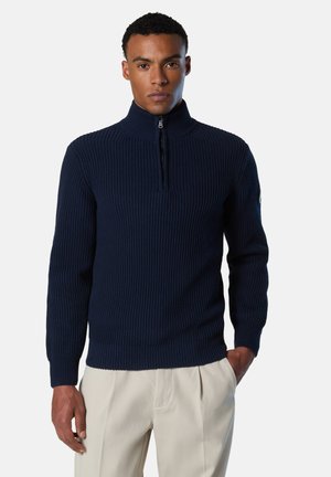 FISHERMAN'S HALF-ZIP - Stickad tröja - navy blue
