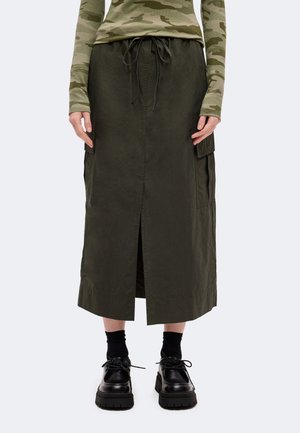 GAP, COLUMN CARGO SKIRT - Jupe longue - khaki
