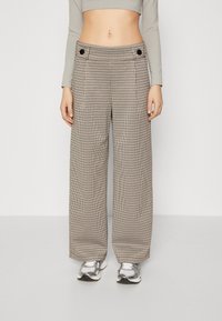 JDY - JDYGEGGO MIA LONG CHECK - Broek - cloud dancer/driftwood Miniatuurafbeelding 1