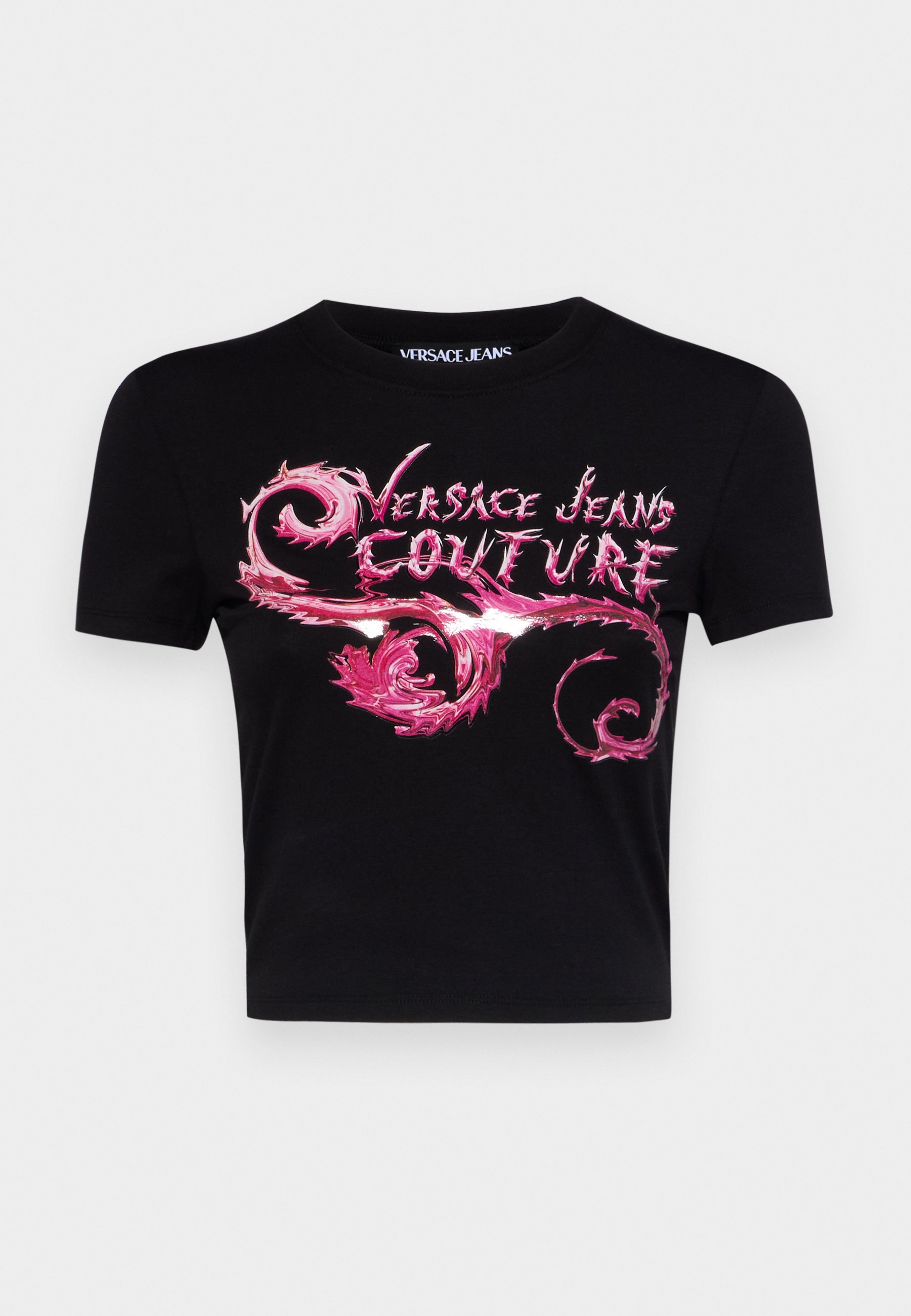VERSACE JEANS COUTURE ロゴ Ｔシャツ ブラック CHROMO 24564940_54656624_600.jpg