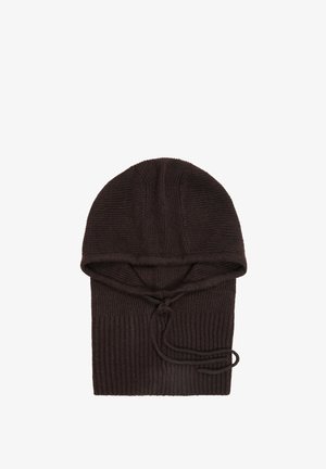 Bershka, KNITTED BALACLAVA - Cagoule - dark brown