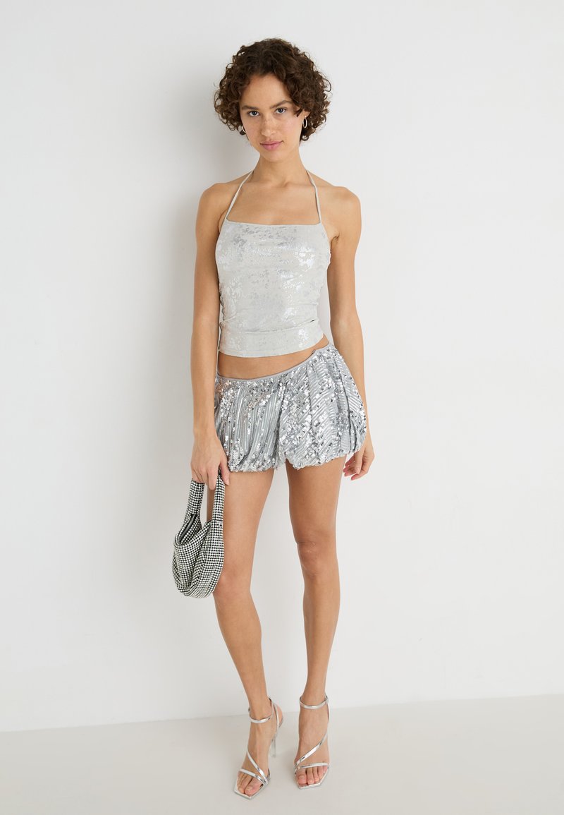 Splatter halter neck top