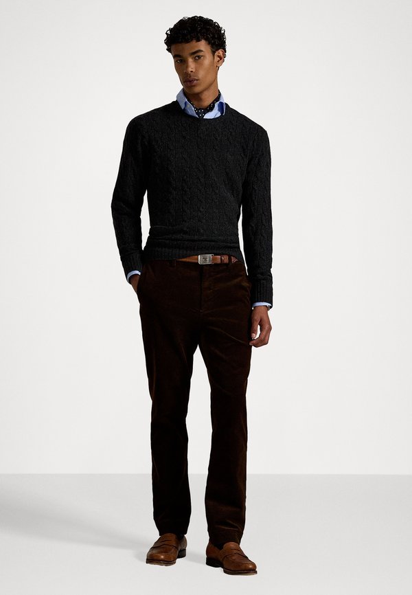 CABLE KNIT WOOL CASHMERE JUMPER - Jumper - dark granite heather3