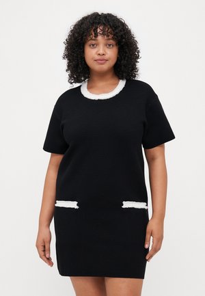 DRESS - Shift dress - black/white