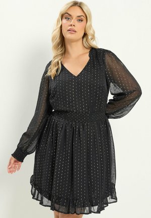 Yours Clothing, PLUS SIZE MINI DRESSES - Robe de jour - black