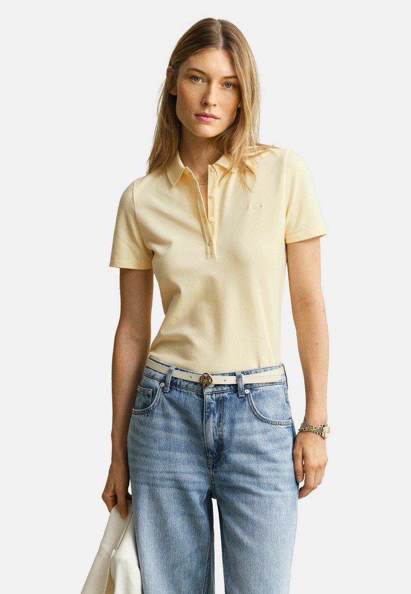GANT SLIM FIT SHIELD - Polotričko - vanilla yellow