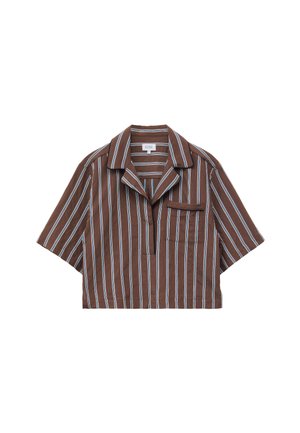& OTHER STORIES, & OTHER STORIES STRIPED RESORT SHIRT - Blouse - brown blue