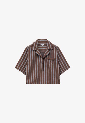 & OTHER STORIES, & OTHER STORIES STRIPED RESORT SHIRT - Blouse - brown blue