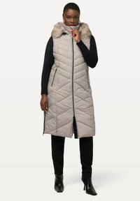 Ulla Popken WATER REPELLENT - Weste - dark putty