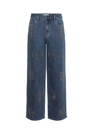 Kaffe, KACASTELIA RHINESTONE - Wide Leg - medium washed blue