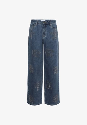 Kaffe, KACASTELIA RHINESTONE - Wide Leg - medium washed blue