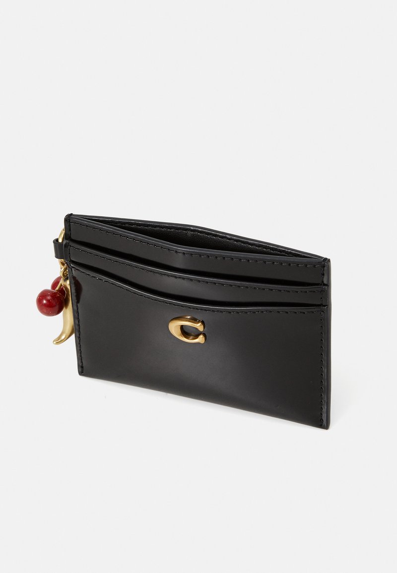 COACH ESSENTIAL CARD CASE IN SPAZZOLATO LEATHER WITH CHARMS