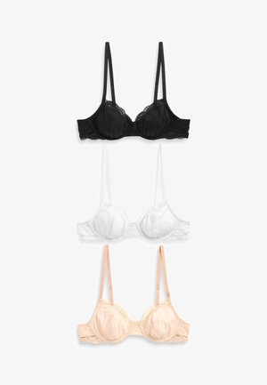 3 PACK - Underwired bra - black nude white