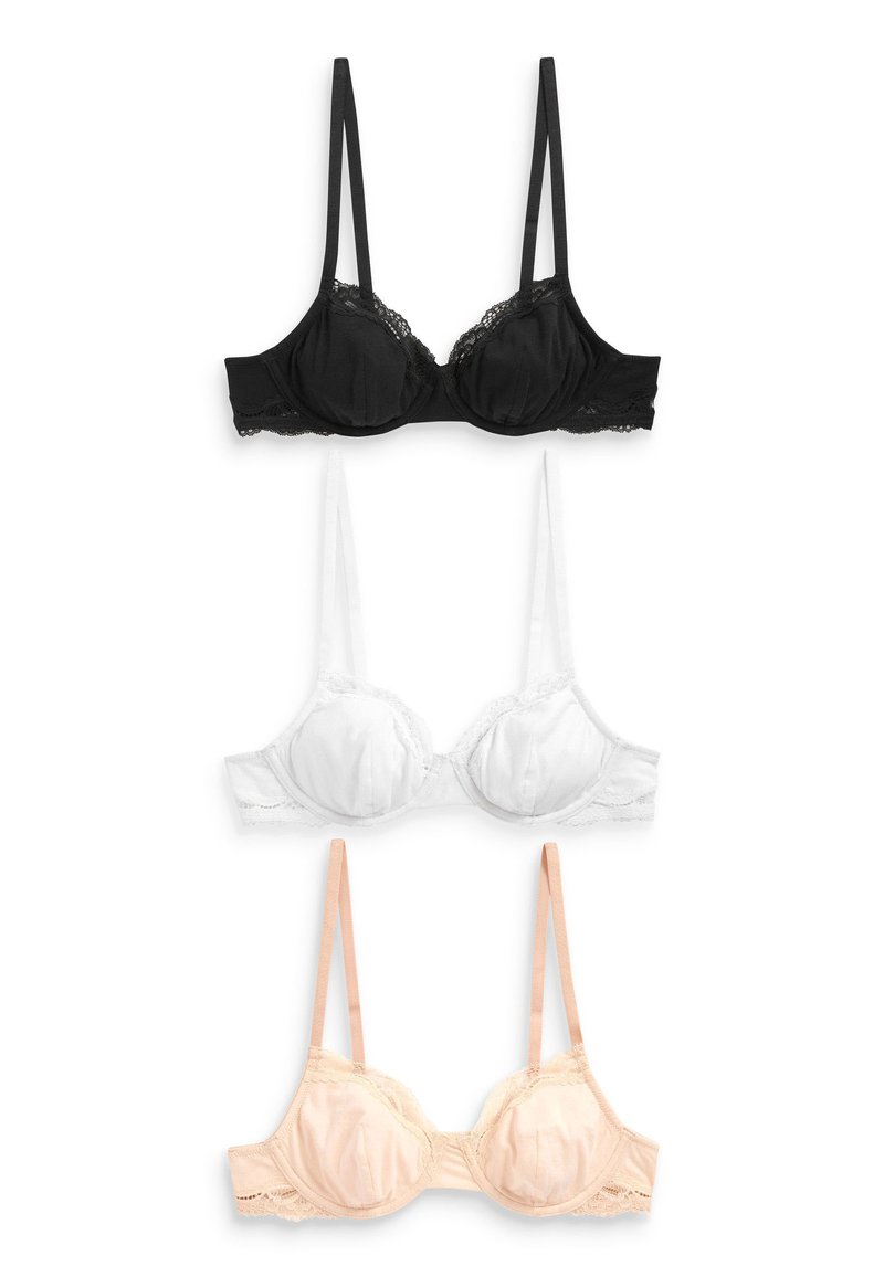 Next - 3 PACK - Kaarituelliset rintaliivit - black nude white, Suurenna