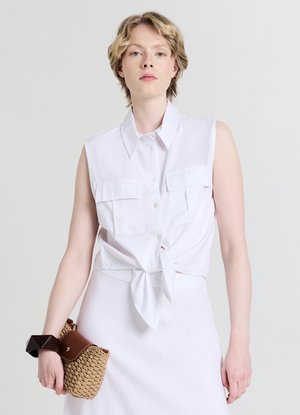 Calliope SMANICATA MISTO CON NODO - Top - bianco ottico