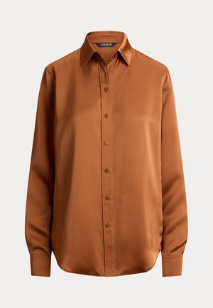Lauren Ralph Lauren, CLASSIC FIT SATIN CHARMEUSE SHIRT - Skjortebluse - red terracotta