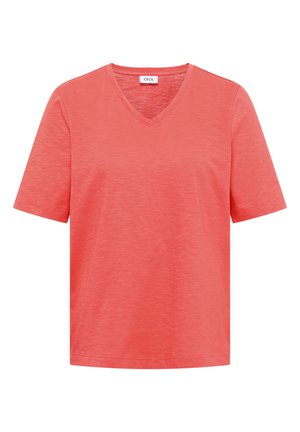 Cecil, BASIC T-SHIRT MIT V-NECK - T-shirt basic - shiny coral