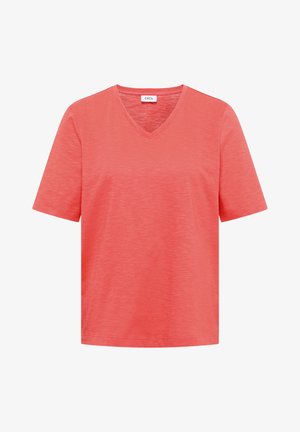 Cecil, BASIC T-SHIRT MIT V-NECK - T-shirt basic - shiny coral