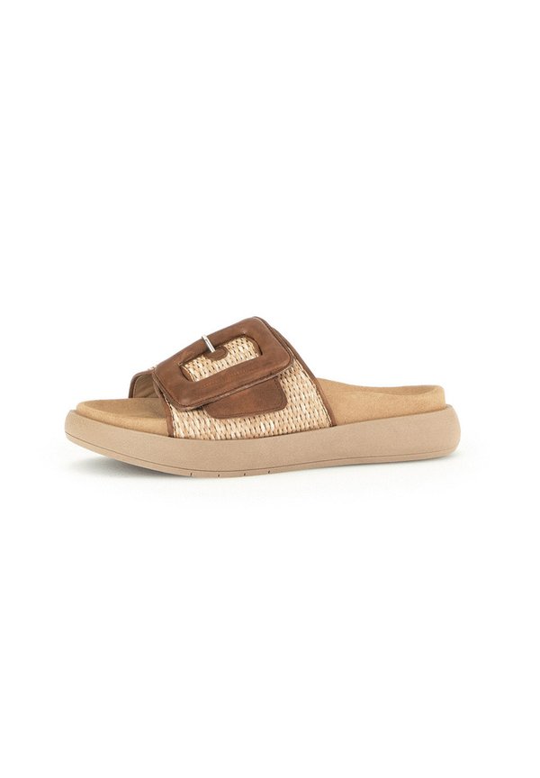 Pantolette flach - beige