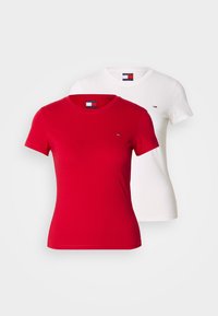TEE 2 PACK - Paprasti marškinėliai - ecru/sapphire red